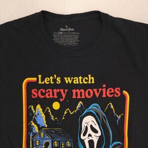 Ghost Face Short Sleeve Crew Neck Graphic T Shirt Mens Size Small S Black